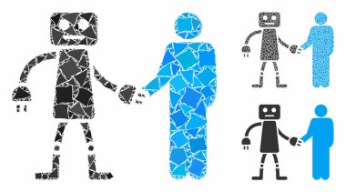 Robot insan tokalaşması Humpy Pieces Mozaik Simgesi