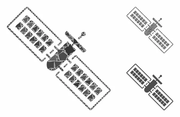 Ícone de mosaico satélite de itens ásperos — Vetor de Stock