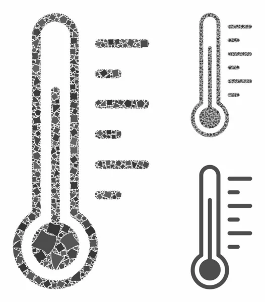 Temperatuur Mozaïekicoon van ruwe stukken — Stockvector