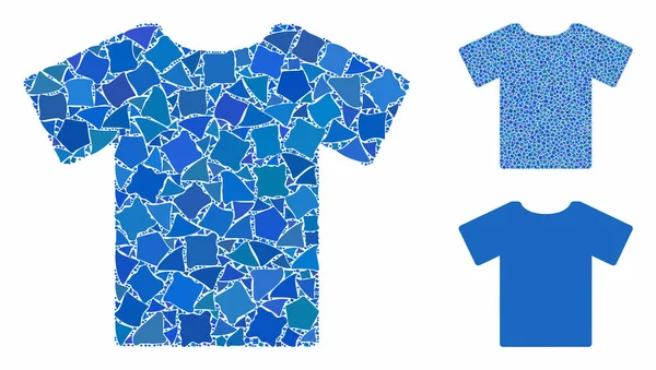 T-shirt Mosaico Ícone de elementos desiguais — Vetor de Stock