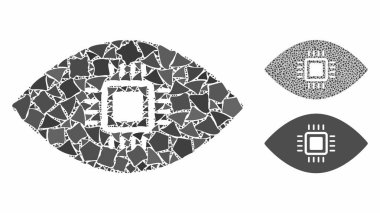 Kaba Elementlerin Yapay Görüş Mozaik Simgesi