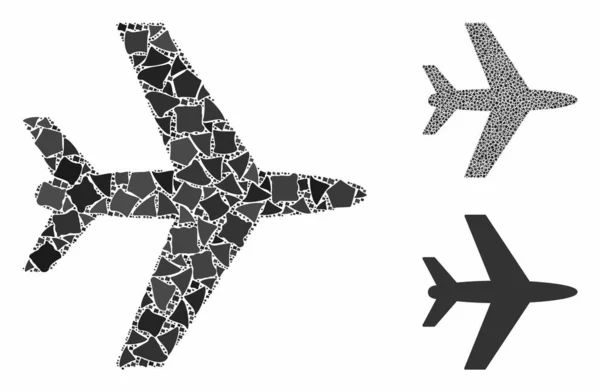 Icono de composición de aviones de piezas resistentes — Vector de stock