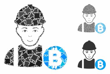Bitcoin Madencisi Trembly Elementlerinin Mozaik Simgesi