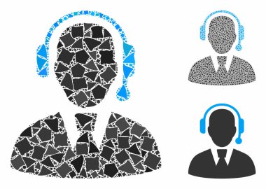 Tümsekli Elementlerin Çağrı Merkezi Yöneticisi Kompozisyon Simgesi