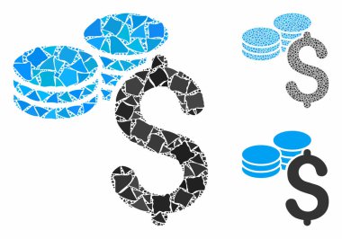 Dolar Bozuklukları Düzensiz Parçaların Mozaik Simgesi