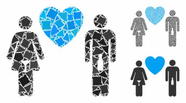 Joggly Elementlerinin Sarhoş Aşk Çifti Mozaik Simgesi