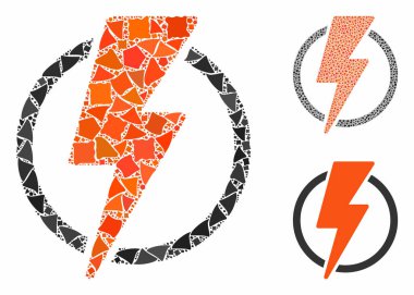 Elektrik gücü Ani Parçaların Mozaik Simgesi