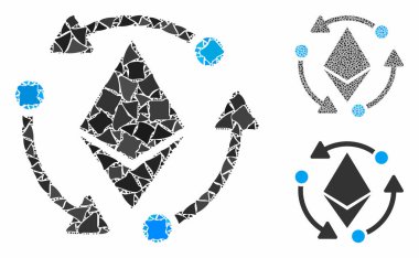 Düzensiz Parçaların Ethereum Döndürme Bileşimi Simgesi