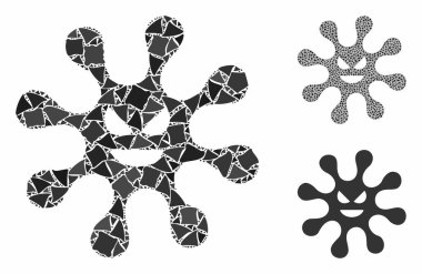 Kötü bakteriler Mozaik Eşitsiz Parçalar Simgesi