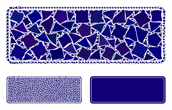 Inramad fylld rundad rektangel Mosaik ikonen av ojämlika element — Stock vektor