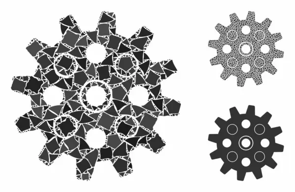 Skład koła zębatego Ikona Trethe Parts — Wektor stockowy