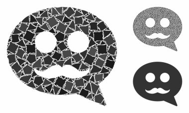 Male smiley message Mosaic Icon of Humpy Elements