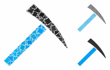 Madenci Çekiç Ani Ögelerin Mozaik Simgesi