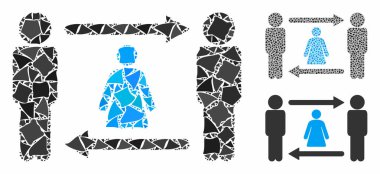 Eşitsiz Elementlerin Mozaik Simgesi Değiştiren Kadın