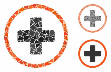 Yuvarlak artı Engebeli Parçaların Mozaik Simgesi