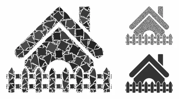 Home clôture Composition Icône d'éléments tubéreux — Image vectorielle
