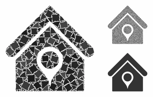 房屋位置碎屑组合图标 — 图库矢量图片