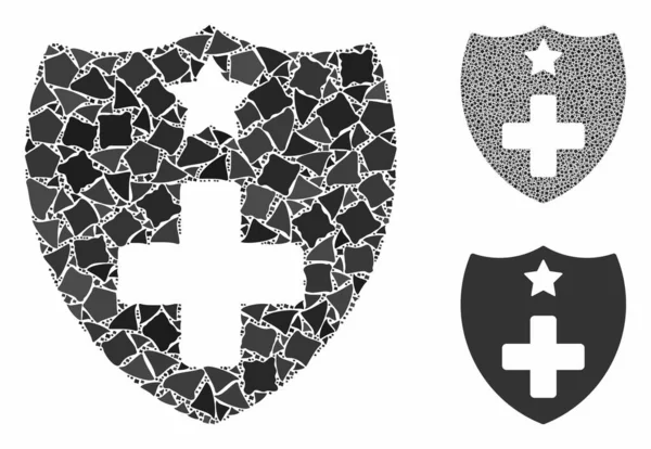 Escudo médico Mosaico Icono de Piezas Tuberosas — Archivo Imágenes Vectoriales