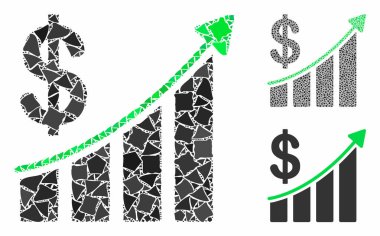 Satış eğilimi Pürüzlü Parçaların Mozaik Simgesi