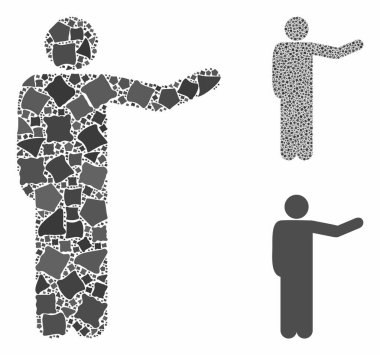 Showing man Composition Icon of Inequal Items