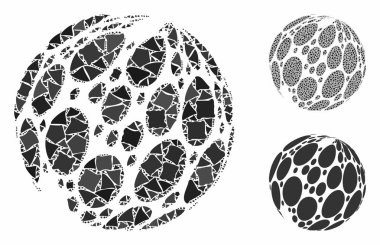 Benekli soyut küre Humpy Parts 'ın Kompozisyon Simgesi