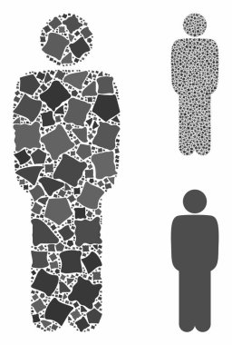 Ayakta Duran Adam Bileşimi Ani Parçaların Simgesi