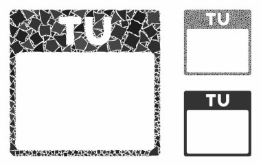 Salı takvim sayfası Tüberküloz Parçalarının Kompozisyon Simgesi