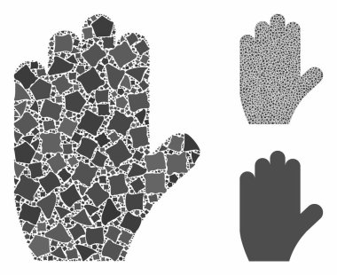 Oylama eli Engebeli Nesnelerin Mozaik Simgesi