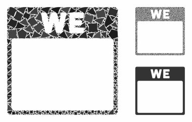 Çarşamba takvim sayfası Unequal Parçaların Mozaik Simgesi