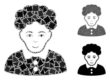 Esmer kadın Unequal Elementlerin Mozaik Simgesi