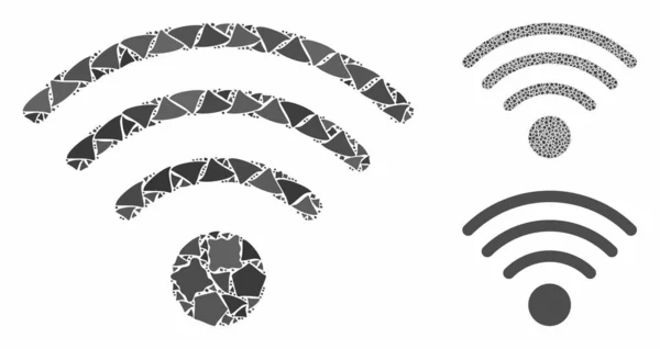 stock vector Wi-Fi source Mosaic Icon of Tremulant Elements