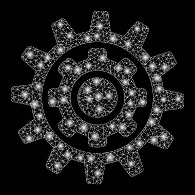 Işıl ışıl benekli ızgara ağ iç dişlisini ateşle