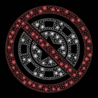 Parlak Kablo Çerçevesi Fişek Benekli Kumarhane Yok