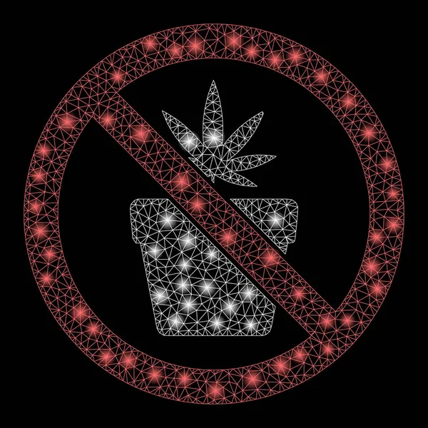 Σάρκα Mesh 2d No Cannabis Pot with Flare Spots — Διανυσματικό Αρχείο