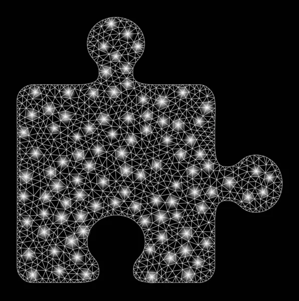 Flare Mesh Carcass Puzzel Plugin met Flare Spots — Stockvector