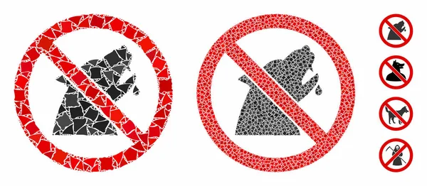 No werewolf Mosaic Icon of Trembly Parts — Stock Vector