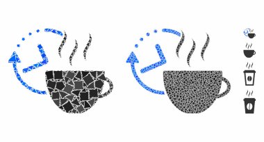 Kahve molası Mozaik Eşitsiz Parçalar Simgesi