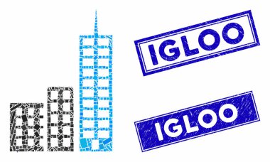 Şehir Mozaiği ve Çizilmiş Dikdörtgen Filigranı