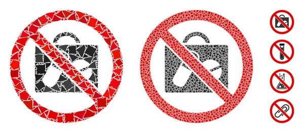 No pharmacy Mosaic Icon of Abrupt Pieces — Stock Vector