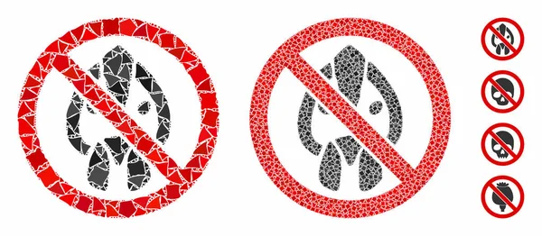 No cabeza de pollo mosaico icono de elementos irregulares — Vector de stock