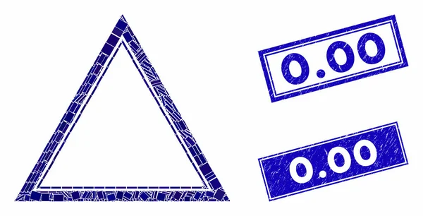 Double cadre triangle Mosaïque et Grunge Rectangle filigranes — Image vectorielle