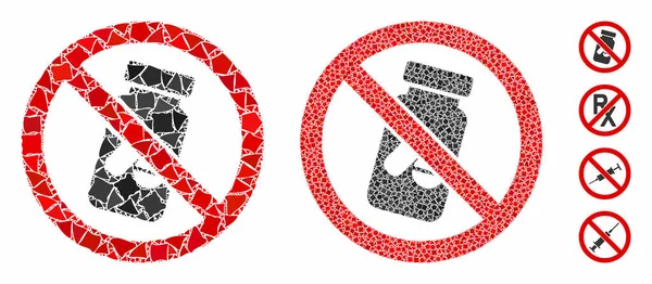 No chemical drugs Mosaic Icon of Trembly Items — Stock Vector