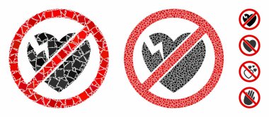 Tüberküloz Parçalarının Mozaik Simgesi Kırık Kalp Yok