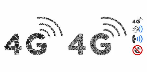 4G Композиція Піктограма міцних предметів — стоковий вектор