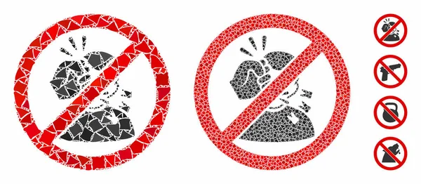 No fightning Mosaic Icon of Trembly Items — Stock Vector