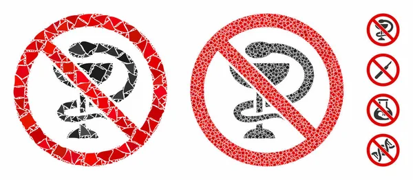 No medicine Mosaic Icon of Joggly Parts — Stock Vector