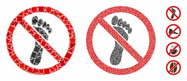 Titrek Parçaların Ayak İzi Yok Mozaik Simgesi