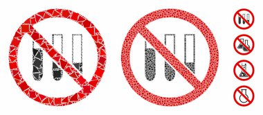 Eşitsiz Parçaların Test Tüpleri Mozaik Simgesi Yok