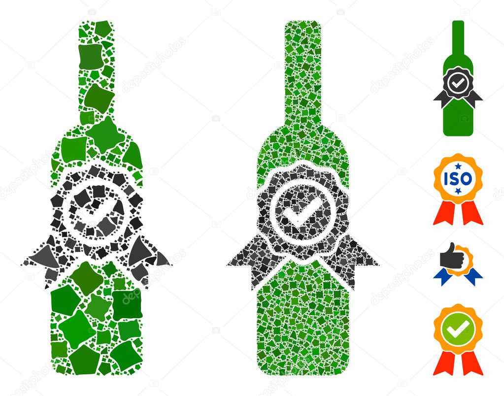 Finest wine Composition Icon of Rough Items