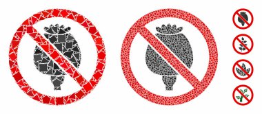 Unequal elementlerin afyon haşhaş mozaik simgesi yok